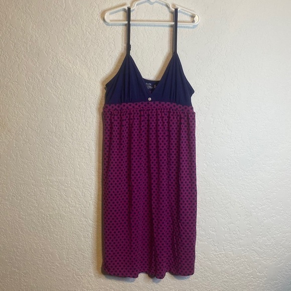 Splendid, Polkadot, Blue And Purple Pink Adjustable Strap Dress Size Small